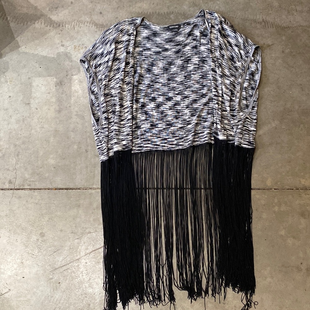 BEBE knit fringe cardigan